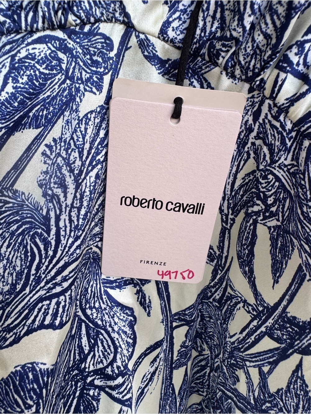 Roberto Cavalli Silk Blue and White Floral Tank Top - Picture 6 of 6